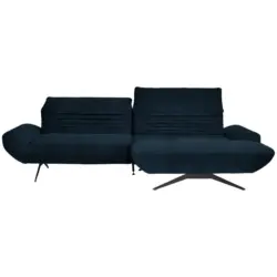 Ecksofa in Teddystoff Dunkelblau 280/170-195 cm