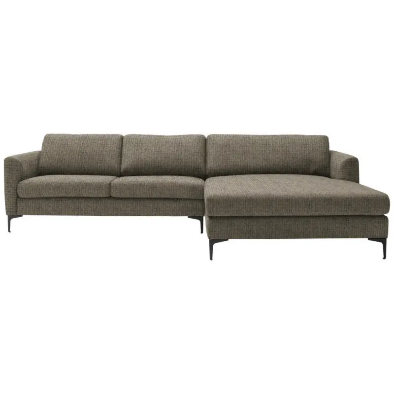 Ecksofa in Flachgewebe Braun 310/195 cm