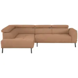 Ecksofa in Webstoff Rostfarben 205/280 cm