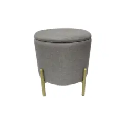 Hocker in Textil Grau