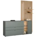 XXXLutz Lauterach - Ihr M&ouml;belhaus bei Bregenz Sideboard Gr&uuml;n, Eichefarben 210/224/43 cm