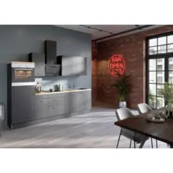 K&uuml;chenleerblock 270 cm in Anthrazit