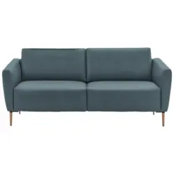 2-Sitzer-Sofa in Echtleder Blaugrau