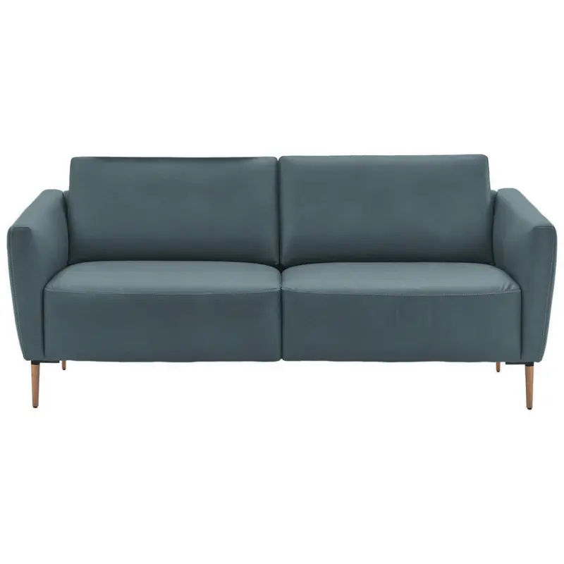 2-Sitzer-Sofa in Echtleder Blaugrau