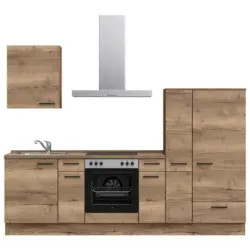 K&uuml;chenleerblock 270 cm in Eiche dunkel