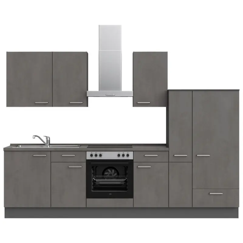 K&uuml;chenleerblock 300 cm in Schieferfarben