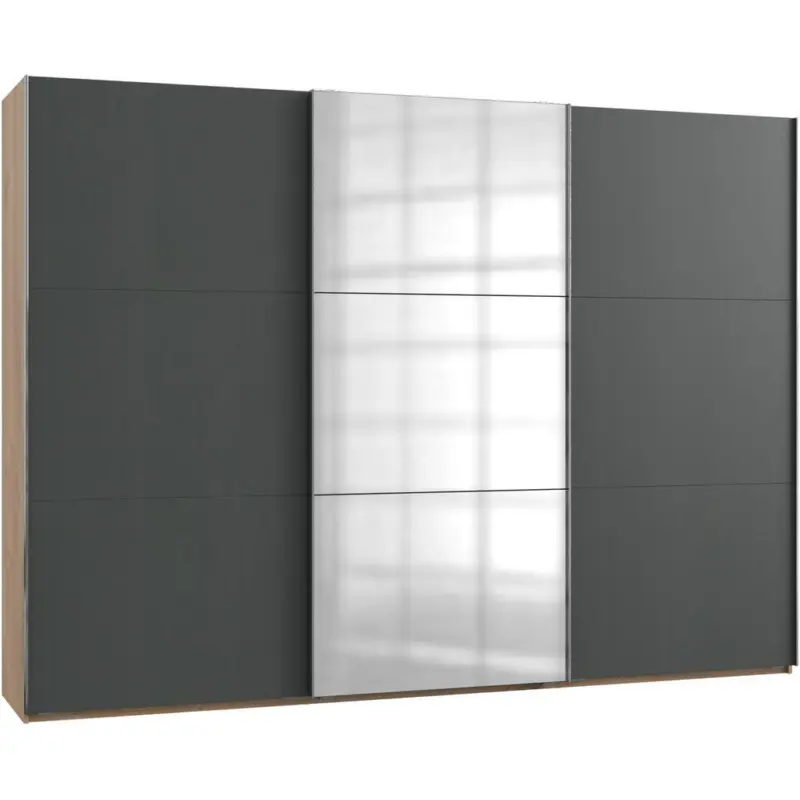 Schwebet&uuml;renschrank in Graphitfarben, Eichefarben