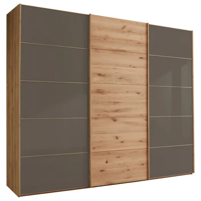 Schwebet&uuml;renschrank in Dunkelbraun, Eiche Bianco