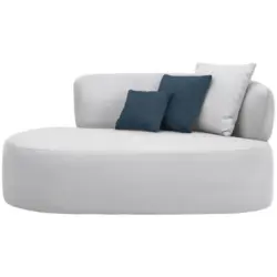 R&eacute;camiere in Pl&uuml;sch Hellgrau, Dunkelblau