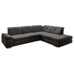 Ecksofa in Mikrofaser Dunkelgrau 312/260 cm