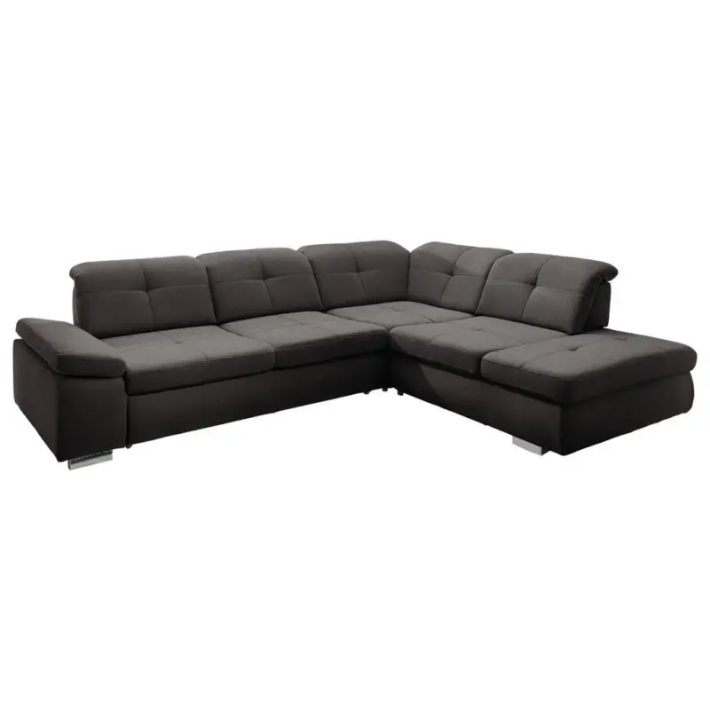Ecksofa in Mikrofaser Dunkelgrau 312/260 cm