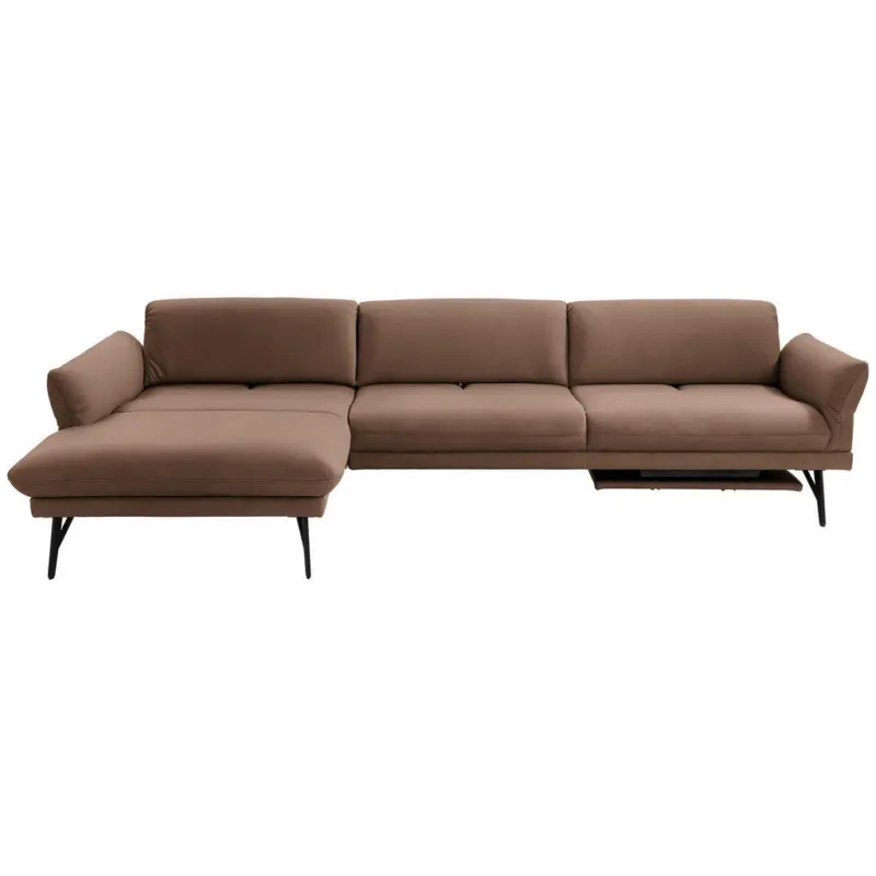 Ecksofa Posh in Echtleder Braun 173/308 cm
