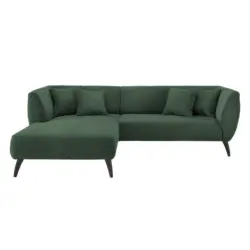 Ecksofa in Cord Dunkelgr&uuml;n 160/264 cm