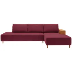 Ecksofa in Flachgewebe Rot