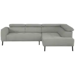 Ecksofa in Chenille Alabasterfarben 280/205 cm