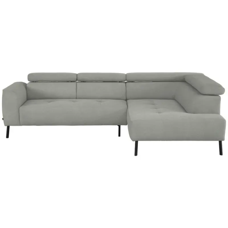 Ecksofa in Chenille Alabasterfarben 280/205 cm