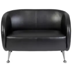 2-Sitzer-Sofa in Lederlook Schwarz