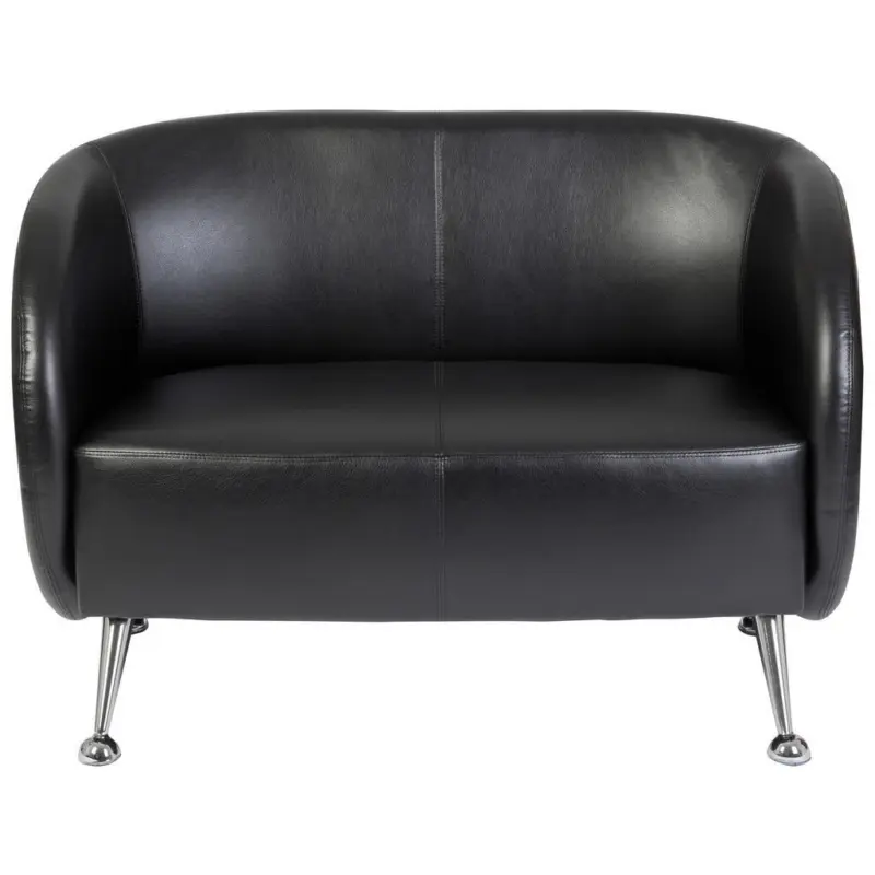 2-Sitzer-Sofa in Lederlook Schwarz