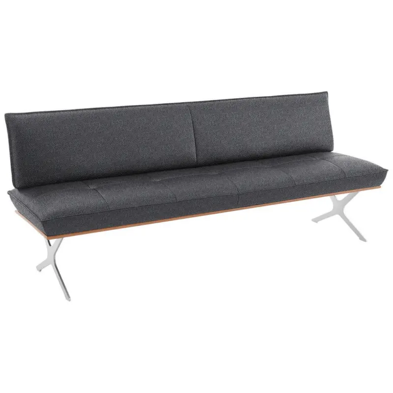 Sitzbank 194/88/66 cm in Grau, Nussbaumfarben, Nickelfarben