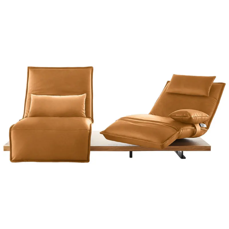 2-Sitzer-Sofa in Echtleder Currygelb