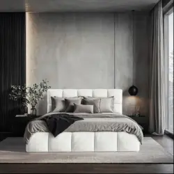 Polsterbett Lattenrost, Bettkasten Wei&szlig; 180/200 cm