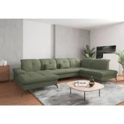 Wohnlandschaft in Flachgewebe Olivgr&uuml;n