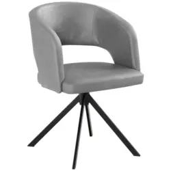 Armlehnstuhl Stoffauswahl, Sitzfl&auml;che 360&deg; drehbar, inklusive Armlehnen, automatische R&uuml;ckholfunktion Lederlook (vegan)