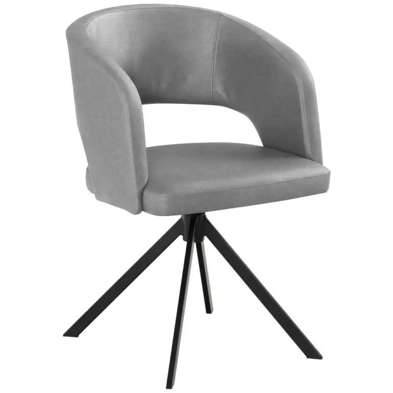 Armlehnstuhl Stoffauswahl, Sitzfl&auml;che 360&deg; drehbar, inklusive Armlehnen, automatische R&uuml;ckholfunktion Lederlook (vegan)