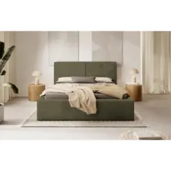 Polsterbett Lattenrost, Bettkasten Hellgr&uuml;n 140/200 cm