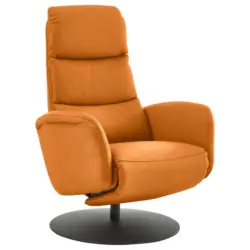 Relaxsessel in Leder Currygelb