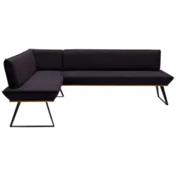 Eckbank 163/243 cm in Schwarz, Eichefarben