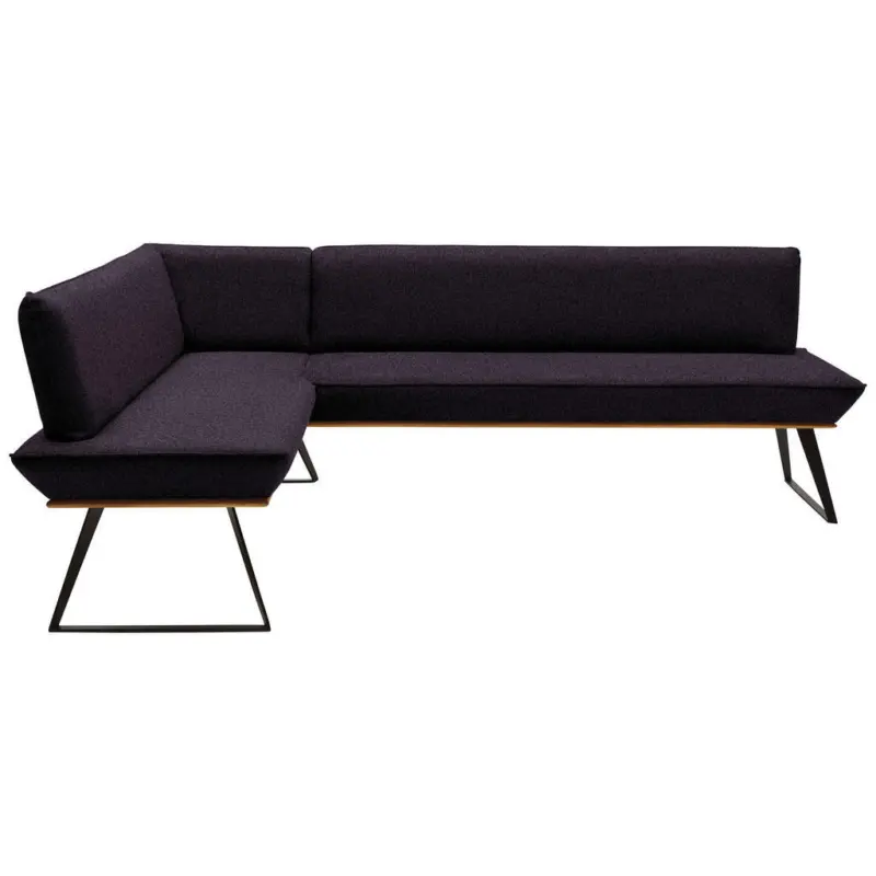 Eckbank 163/243 cm in Schwarz, Eichefarben