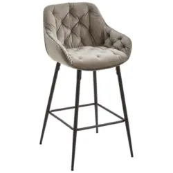 Barhocker in Grau, Schwarz