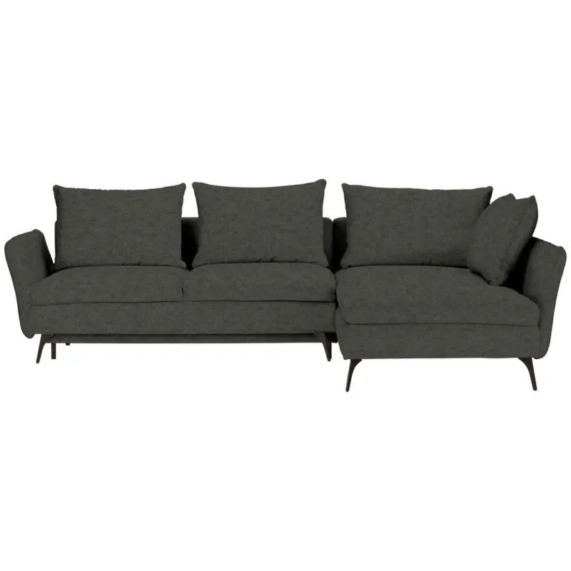 Ecksofa in Webstoff Dunkelgr&uuml;n 282/182 cm