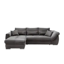 Ecksofa in Cord Grau 188/302 cm
