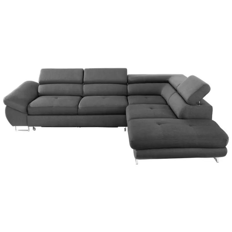 Ecksofa in Webstoff Dunkelgrau 280/235 cm