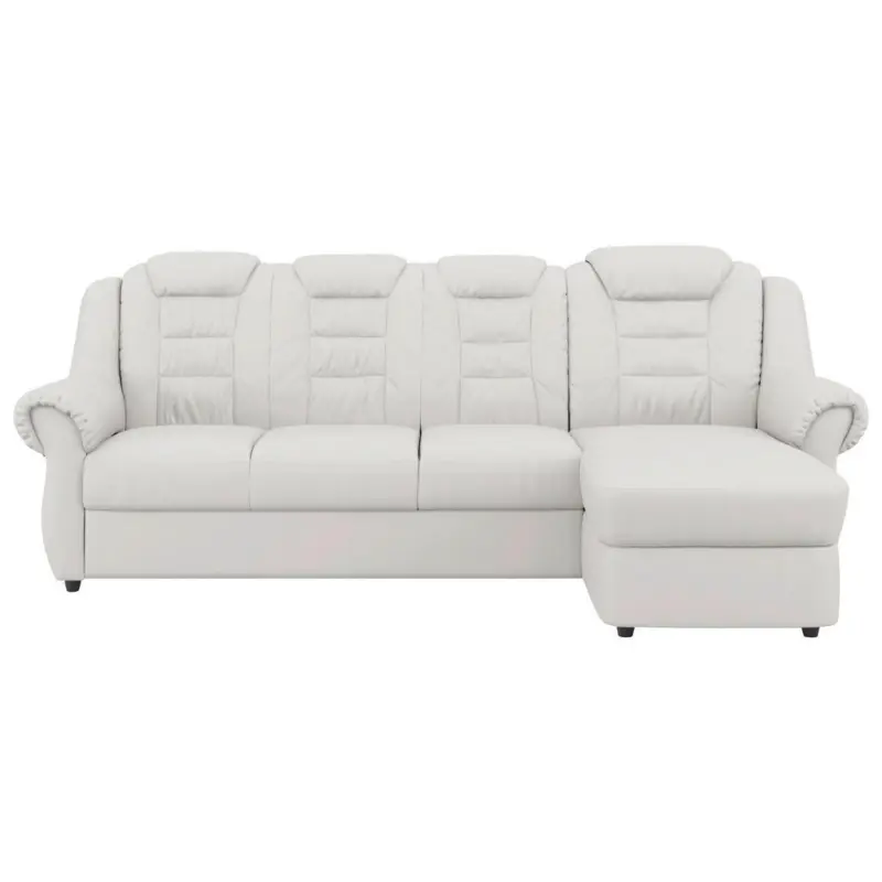 Ecksofa in Lederlook Wei&szlig; 262/165 cm