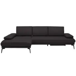 Ecksofa in Echtleder Dunkelbraun 187/273 cm