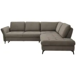 Ecksofa in Chenille Greige 288/233 cm