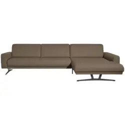 Ecksofa Nova in Echtleder Greige 324/179 cm