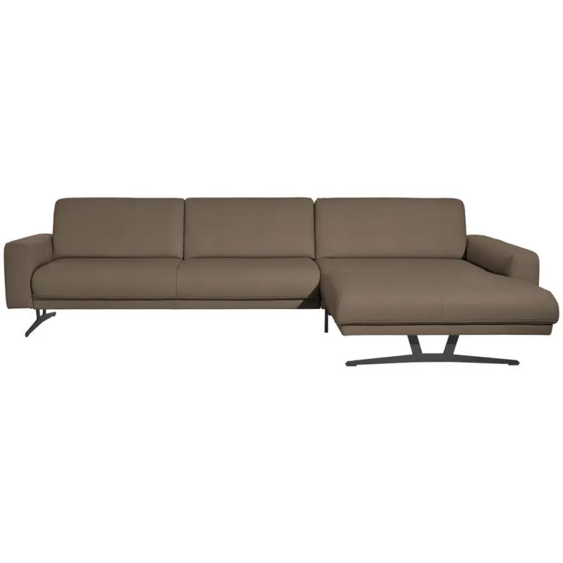 Ecksofa Nova in Echtleder Greige 324/179 cm