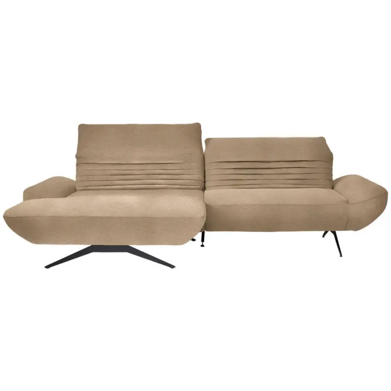 Ecksofa in Teddystoff Braun 170-195/280 cm