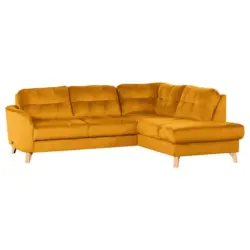 Ecksofa in Samt Gelb