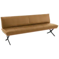 Sitzbank 194/88/66 cm in Schwarz, Nussbaumfarben, Currygelb