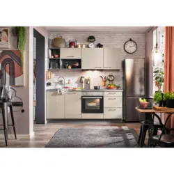 K&uuml;chenleerblock 205 cm in Creme