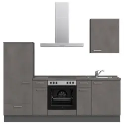 K&uuml;chenleerblock 240 cm in Schieferfarben