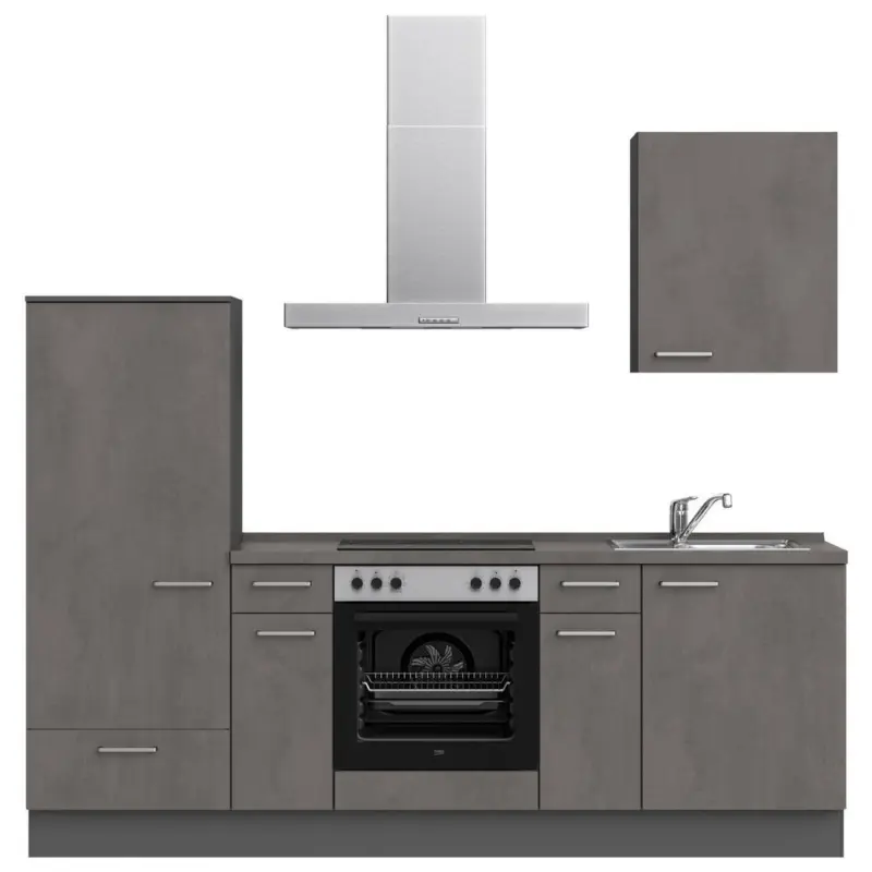 K&uuml;chenleerblock 240 cm in Schieferfarben