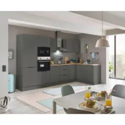 Eckk&uuml;che 330/165 cm in Graphitfarben