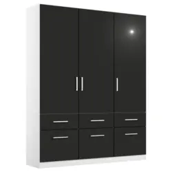 Dreht&uuml;renschrank in Grau, Wei&szlig;