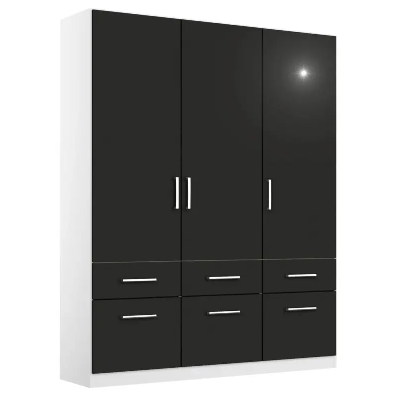 Dreht&uuml;renschrank in Grau, Wei&szlig;